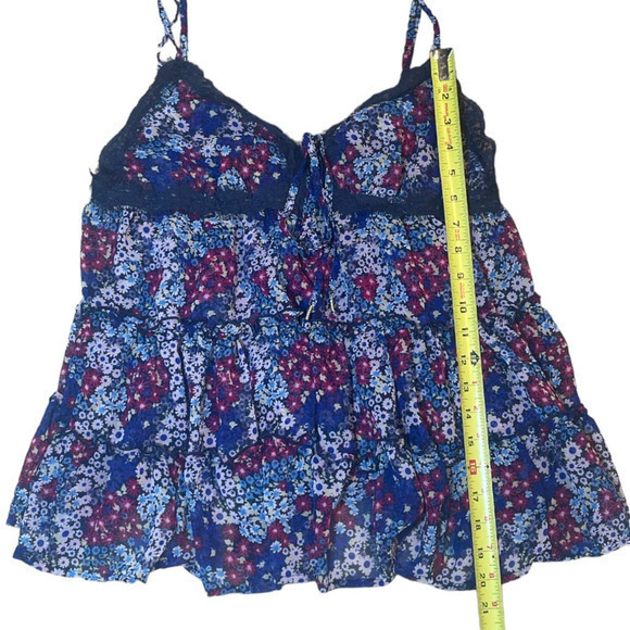 Free People Merrie's Garden Top Dark Teal Combo Small NWOT - Picture 7 of 10